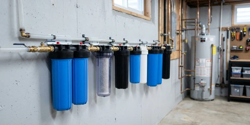 Whole house water filter housings